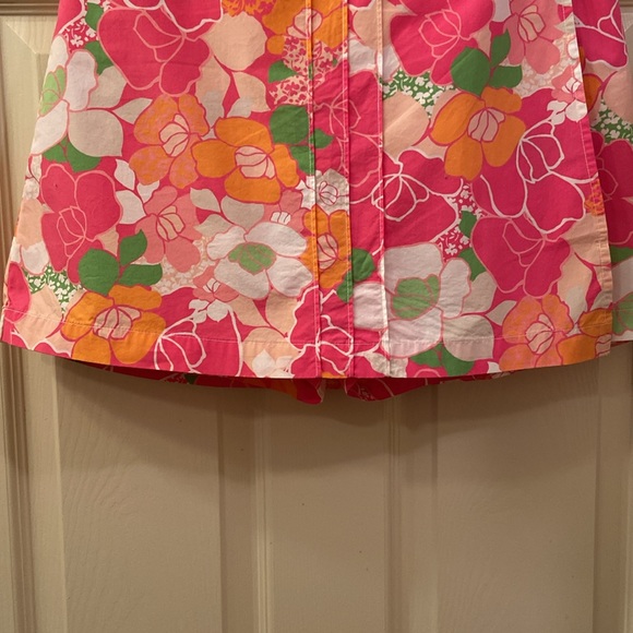 Dockers Woman’s Skort Golf Skirt Pink Orange White Floral Zipper Button WM SZ 8 - Picture 4 of 11